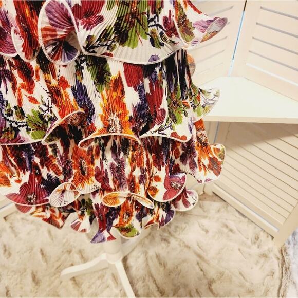 MILLY NEW FLORAL LAYERED MULTI COLORED DRESS SIZE 8 - Picture 3 of 6